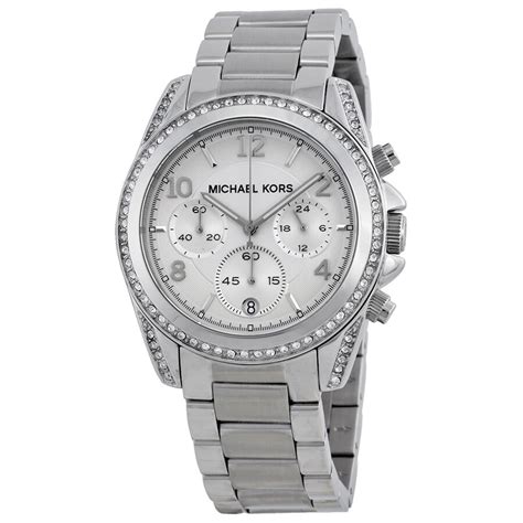 Michael Kors Chronograph White Crystal Ladies 